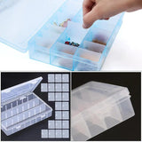 Adjustable Jewelry Container Box Case 24 Slots Plastic Storage Beads Earrings