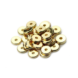 4 6 8mm Coin Spacer Copper Beads for Jewelry Making DIY 30pcs