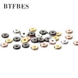 4 6 8mm Coin Spacer Copper Beads for Jewelry Making DIY 30pcs