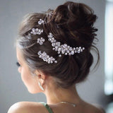 Rhinestone Flower Hair Clip Pins Headpiece Gift
