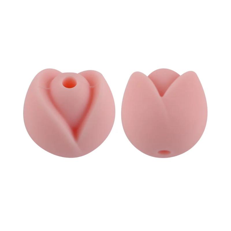 Sunrony Silicone Beads 20Pcs Tulip Flowers For DIY Jewelry Making