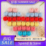 Sunrony Silicone Beads 20Pcs Tulip Flowers For DIY Jewelry Making