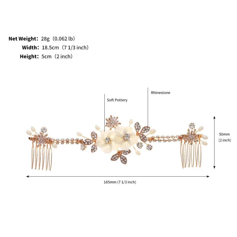 Floral Hair Comb Crown Hairband Crystal Hairpin Hair Clips Wedding Bride Jewelry