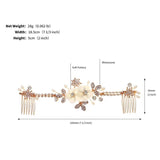 Floral Hair Comb Crown Hairband Crystal Hairpin Hair Clips Wedding Bride Jewelry