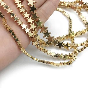 Silver Plated Star Hematite Beads Charm Spacer 4/6/8/10mm