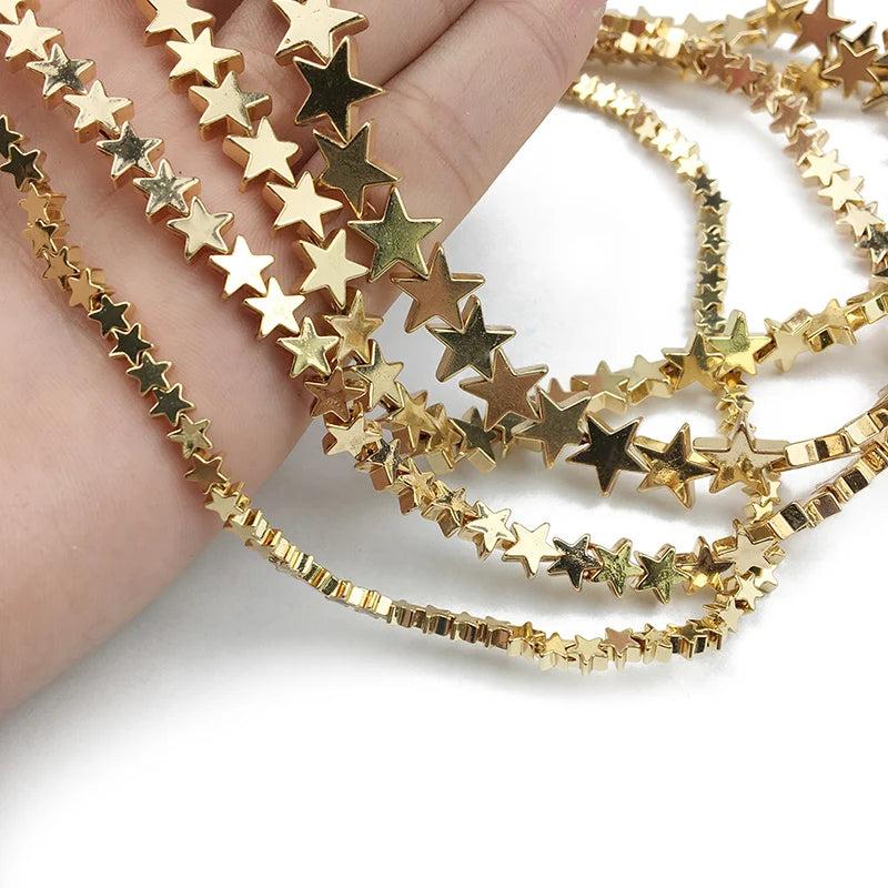Silver Plated Star Hematite Beads Charm Spacer 4/6/8/10mm
