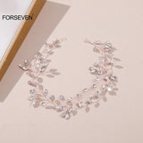 Sparkly Rhinestone Leaf Headband for Women and Girls