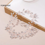 Sparkly Rhinestone Leaf Headband for Women and Girls
