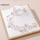 Sparkly Rhinestone Leaf Headband for Women and Girls