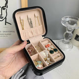 Portable Jewelry Storage Box Travel Organizer Earrings Necklace Ring Case