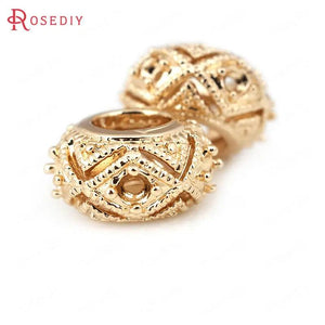 6PCS 18K Brass Spacer Beads for Women