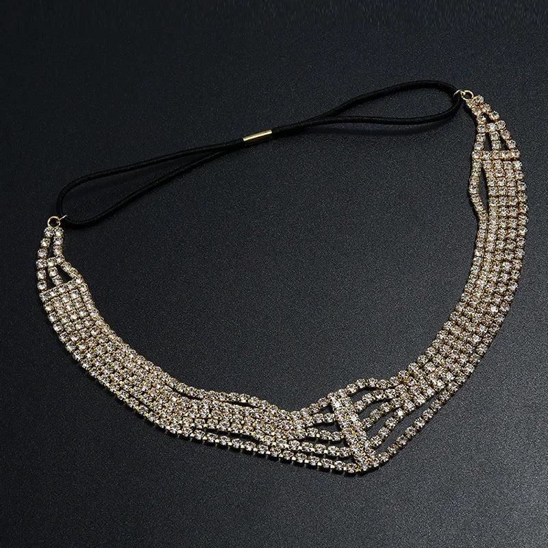 Elastic Crystal Headband Bridal Wedding Hair Accessories