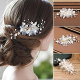 Rhinestone Flower Hairpins Clips for Bride Wedding Hair Styling