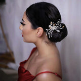 Tiara Wedding Hair Comb Leaf Flower Bridal Hairpins