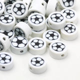 Football Pattern Clay Spacer Beads For Jewelry Making