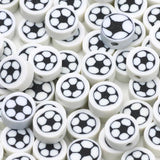 Football Pattern Clay Spacer Beads For Jewelry Making