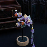 Floral Hair Clips Chinese Wedding Hair Accessories Tassel Pearl Hairpin