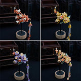 Floral Hair Clips Chinese Wedding Hair Accessories Tassel Pearl Hairpin