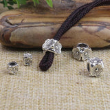 50pcs Antique Silver Square Flower Charm Spacer Bead 5mm 8mm Large Hole Beads
