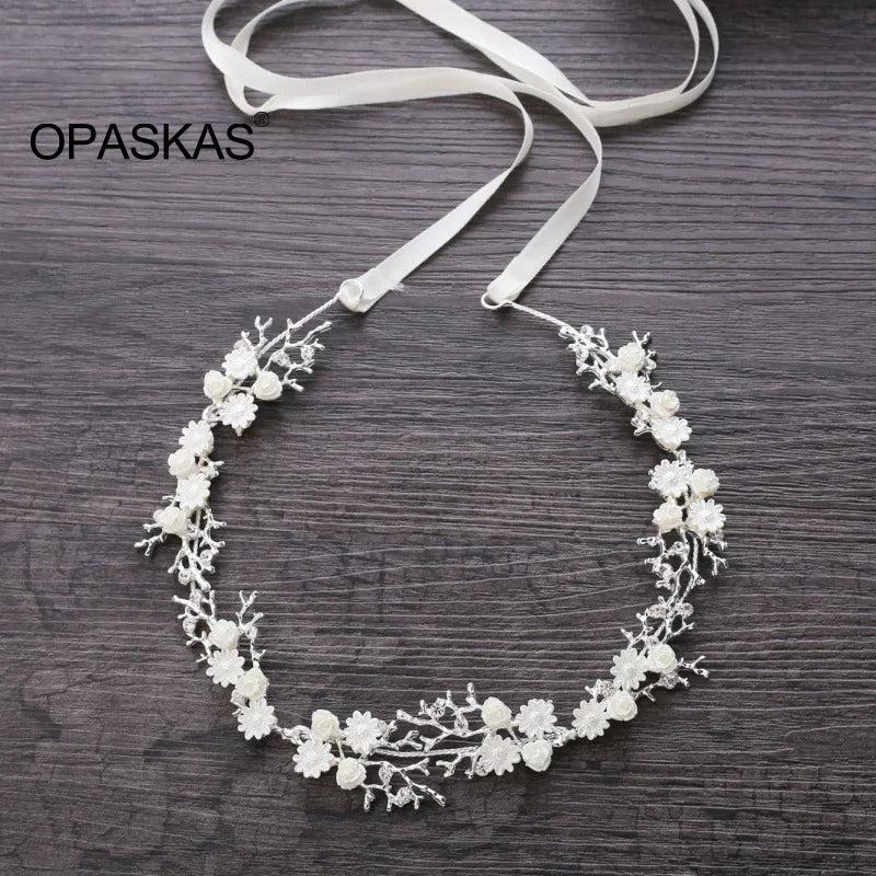 Bridal Flower Headband with Rhinestone