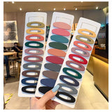10PCS Geometric Matte Hairpins Sweet Hair Clip Barrette Hair Accessories