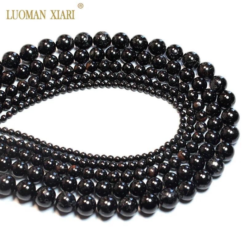 100% Natural Tourmaline Round Gem Stone Beads 4/6/8/10/12mm
