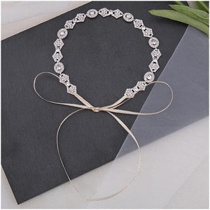 Silver Crystal Flower Headband Tiara for Women