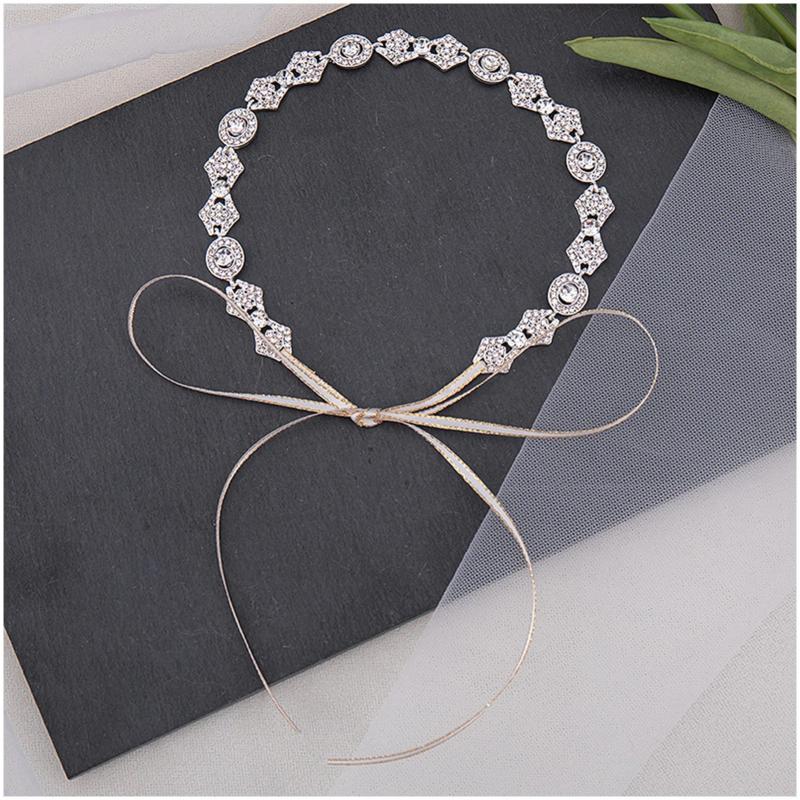 Silver Crystal Flower Headband Tiara for Women