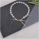 Silver Crystal Flower Headband Tiara for Women