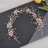 Silver Crystal Flower Headband Tiara for Women