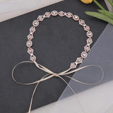 Silver Crystal Flower Headband Tiara for Women
