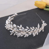 Silver Crystal Flower Headband Tiara for Women