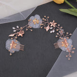 Silver Crystal Flower Headband Tiara for Women