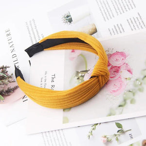 Retro Women Wide Hairband Knitted Cross Knotted Head Hoop Girl Hair Bands Access