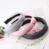 Retro Women Wide Hairband Knitted Cross Knotted Head Hoop Girl Hair Bands Access