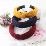 Retro Women Wide Hairband Knitted Cross Knotted Head Hoop Girl Hair Bands Access