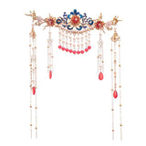 Vintage Chinese Hairpin Set with Fringed Alloy Flowers
