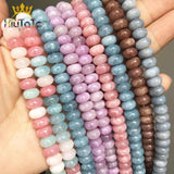 5*8mm Morganite Angelite Rondelle Beads for Jewelry Making 15in