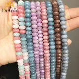 5*8mm Morganite Angelite Rondelle Beads for Jewelry Making 15in