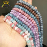 5*8mm Morganite Angelite Rondelle Beads for Jewelry Making 15in