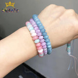 5*8mm Morganite Angelite Rondelle Beads for Jewelry Making 15in