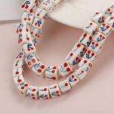 10pcs Hand Painted Cherry Square Ceramic Beads 8x8mm 10x10mm