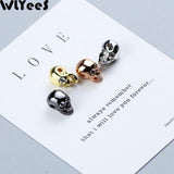 WLYeeS 4pcs Skull Charm Copper beads CZ Metal Spacer Loose beads Jewelry making