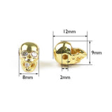 WLYeeS 4pcs Skull Charm Copper beads CZ Metal Spacer Loose beads Jewelry making
