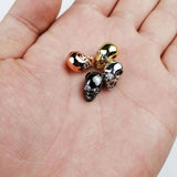 WLYeeS 4pcs Skull Charm Copper beads CZ Metal Spacer Loose beads Jewelry making
