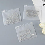 10pcs Frosted Plastic Jewelry Bags 12*10cm Zipper Pull Ring Pouches
