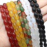 8*12mm Colorful Agates Rice Shape Loose Spacer Beads Jewelry Making DIY