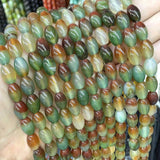 8*12mm Colorful Agates Rice Shape Loose Spacer Beads Jewelry Making DIY