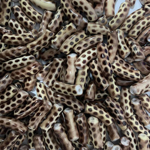 10Pcs Acrylic Curved Tube Beads Leopard Print DIY Jewelry Making Supplies