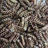 10Pcs Acrylic Curved Tube Beads Leopard Print DIY Jewelry Making Supplies